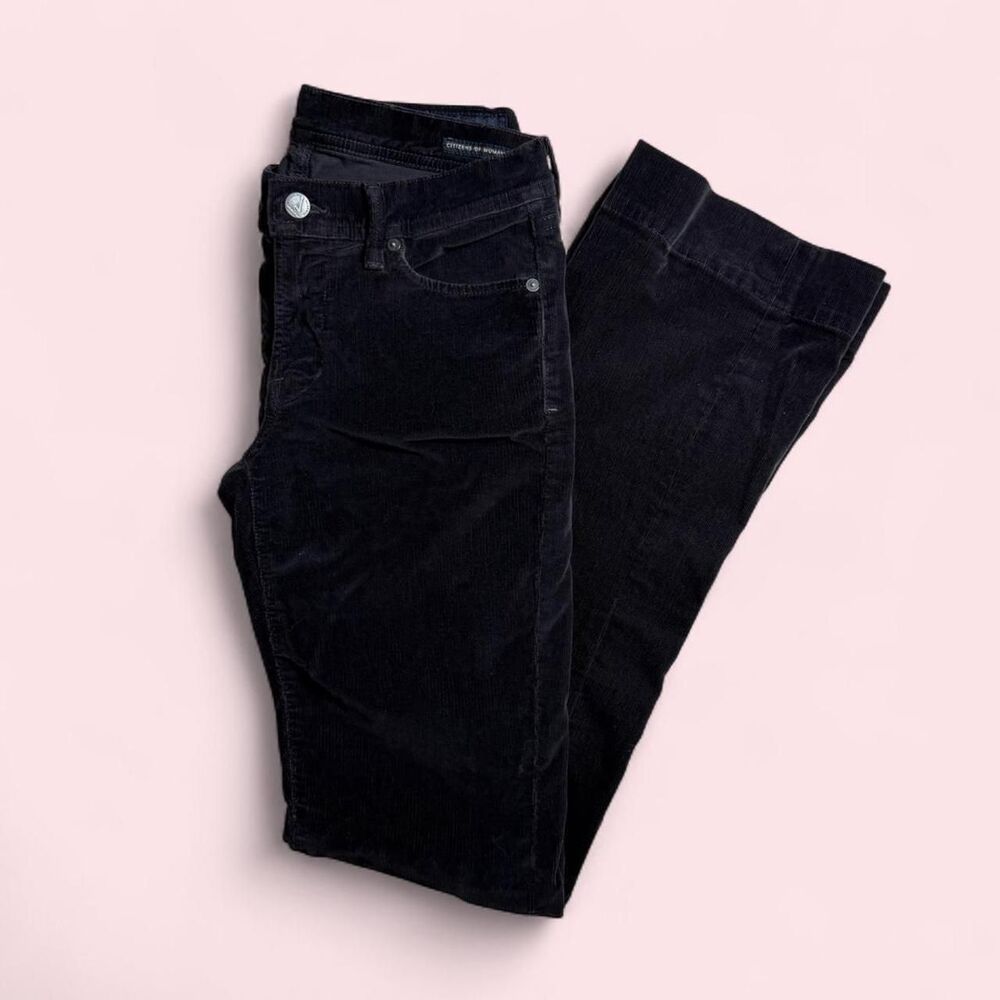 Citizens of Humanity Black Corduroy Flare Leg Pants